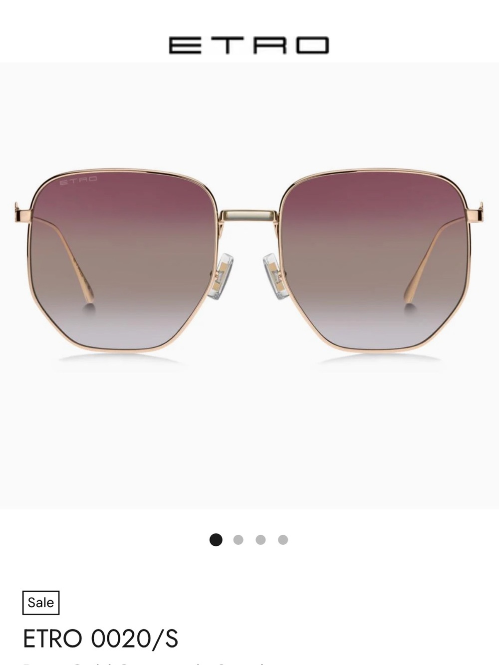 ETRO 0020/S
Rose Gold Geometric Sunglasses new in case